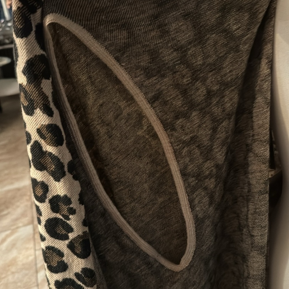 LeRumi leopard fringe cardigan NEW w Tag - Picture 8 of 12